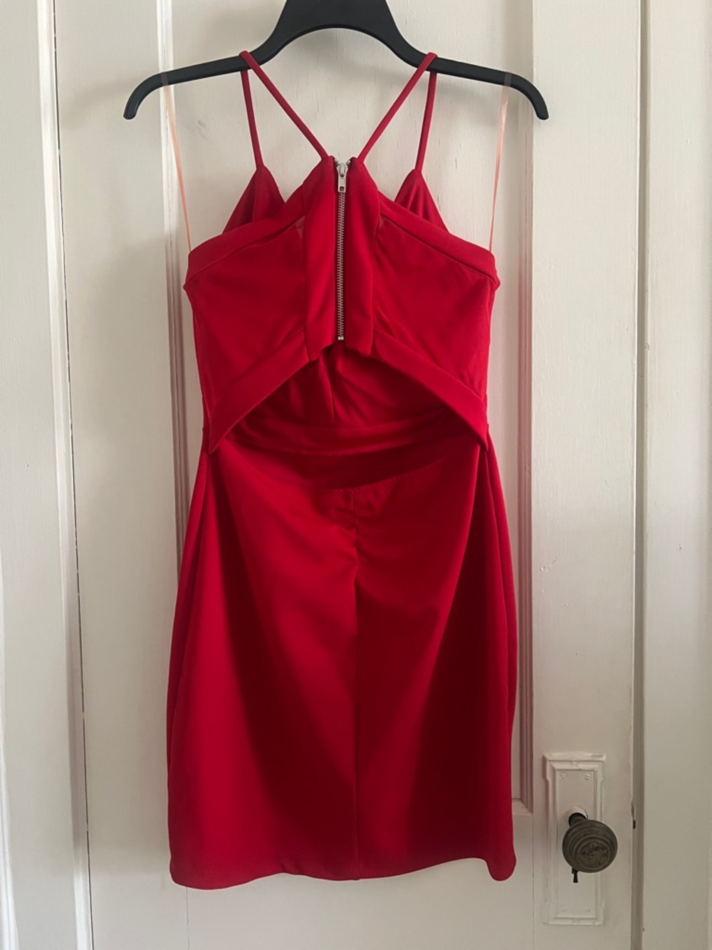 Red Spaghetti-Strap Mini Dress - Picture 2 of 5
